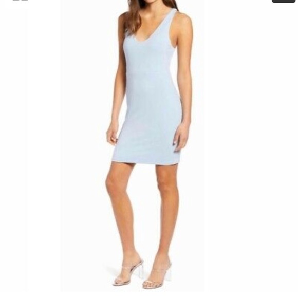 Leith Dresses & Skirts - Leith blue racerback mini bodycon dress